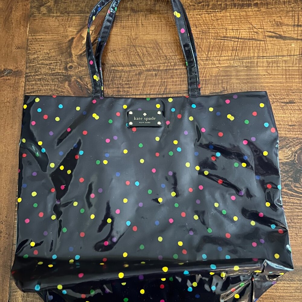 kate spade - Navy with Multicolor Polka Dots Shoulder Bag